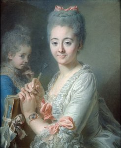 Madame Theodore Lacroix che disegna un ritratto di sua figlia, Suzanne Felicite